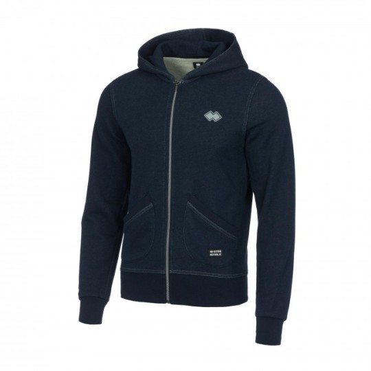Felpa Uomo Cotone Full Zip Indigo