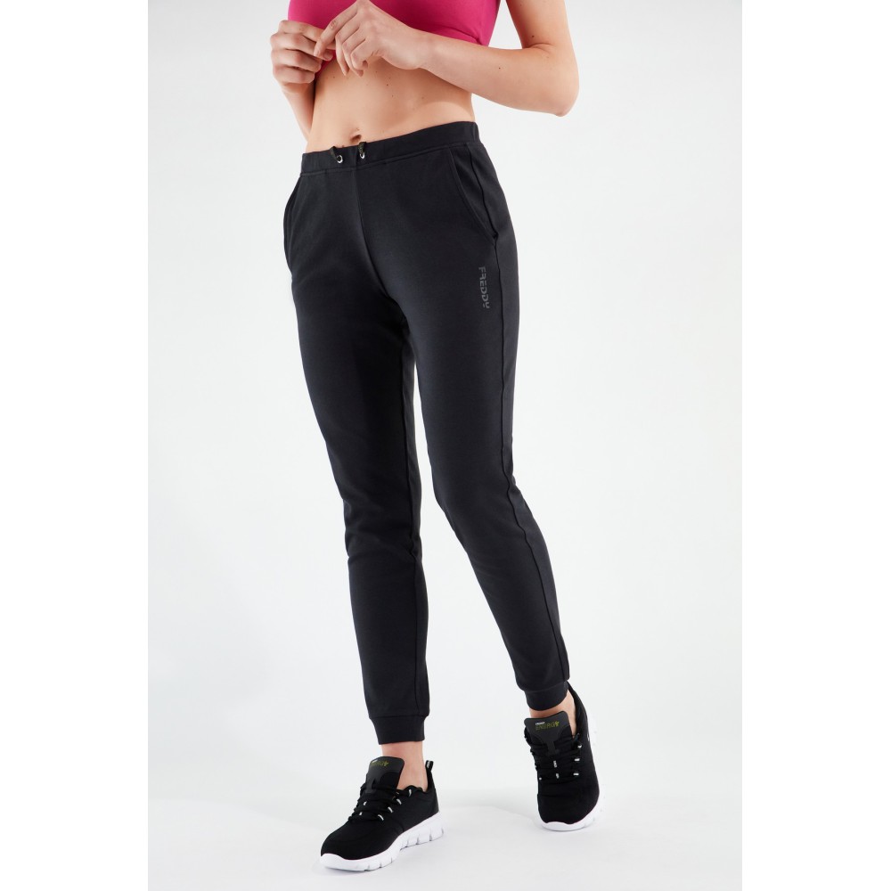 Women's FREDDY sports trousers in interlock with cuff hem
