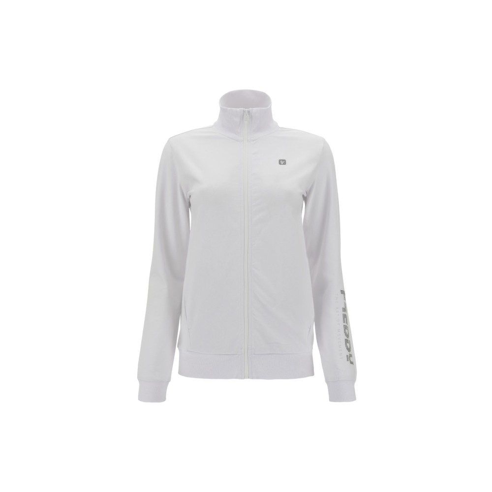 Women's zipped turtleneck sweatshirt FREDDY with rhinestone decoration