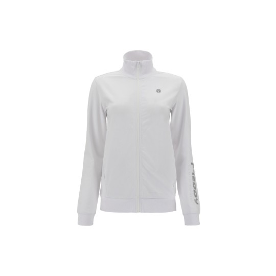 Women's zipped turtleneck sweatshirt FREDDY with rhinestone decoration