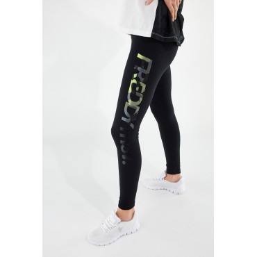 Women's FREDDY fitness leggings with FREDDY MOV print. Fluorescent camouflage 2