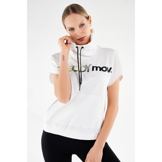 Felpa fitness FREDDY MOV. comfort maniche corte ad aletta