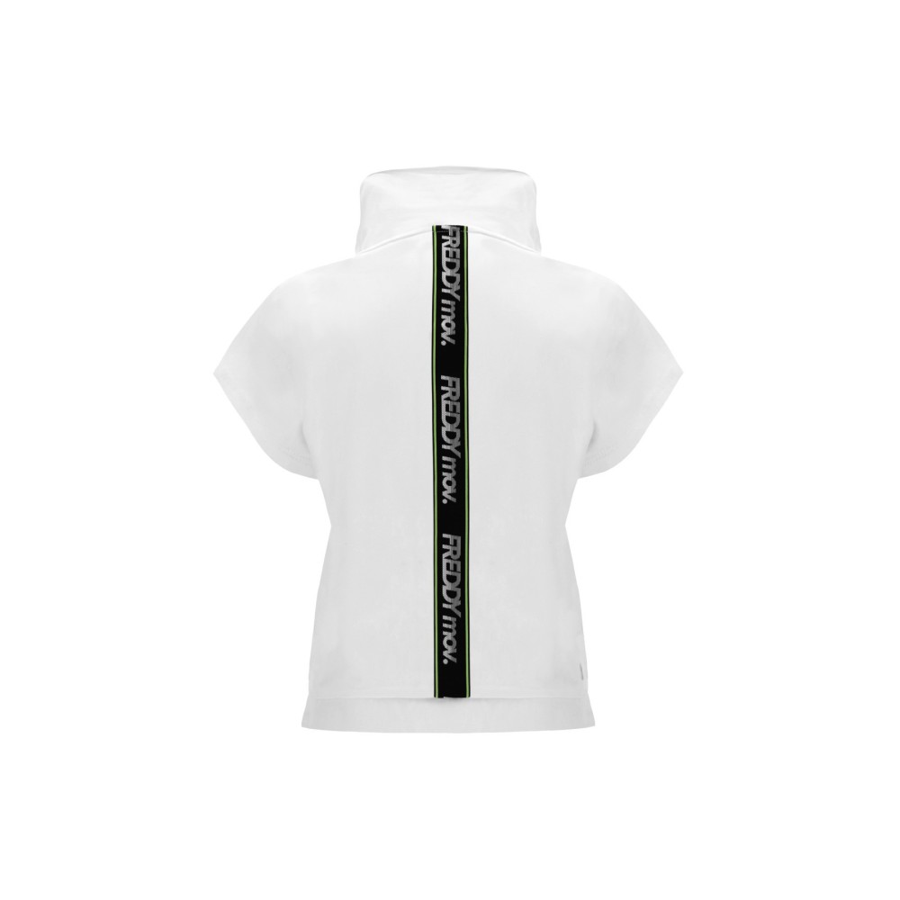Felpa fitness FREDDY MOV. comfort maniche corte ad aletta