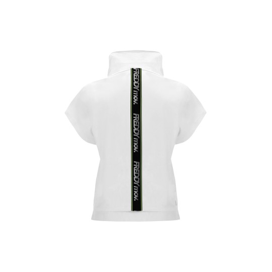Felpa fitness FREDDY MOV. comfort maniche corte ad aletta