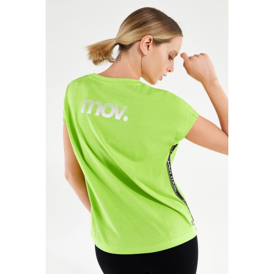 Women's Fitness Comfort T-Shirt with Jacquard Prints and Ribbons