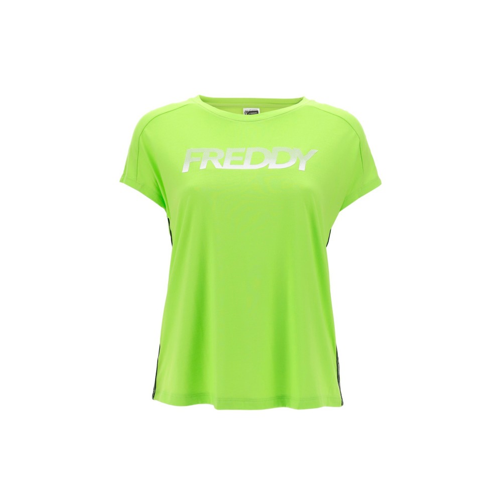 Women's Fitness Comfort T-Shirt with Jacquard Prints and Ribbons