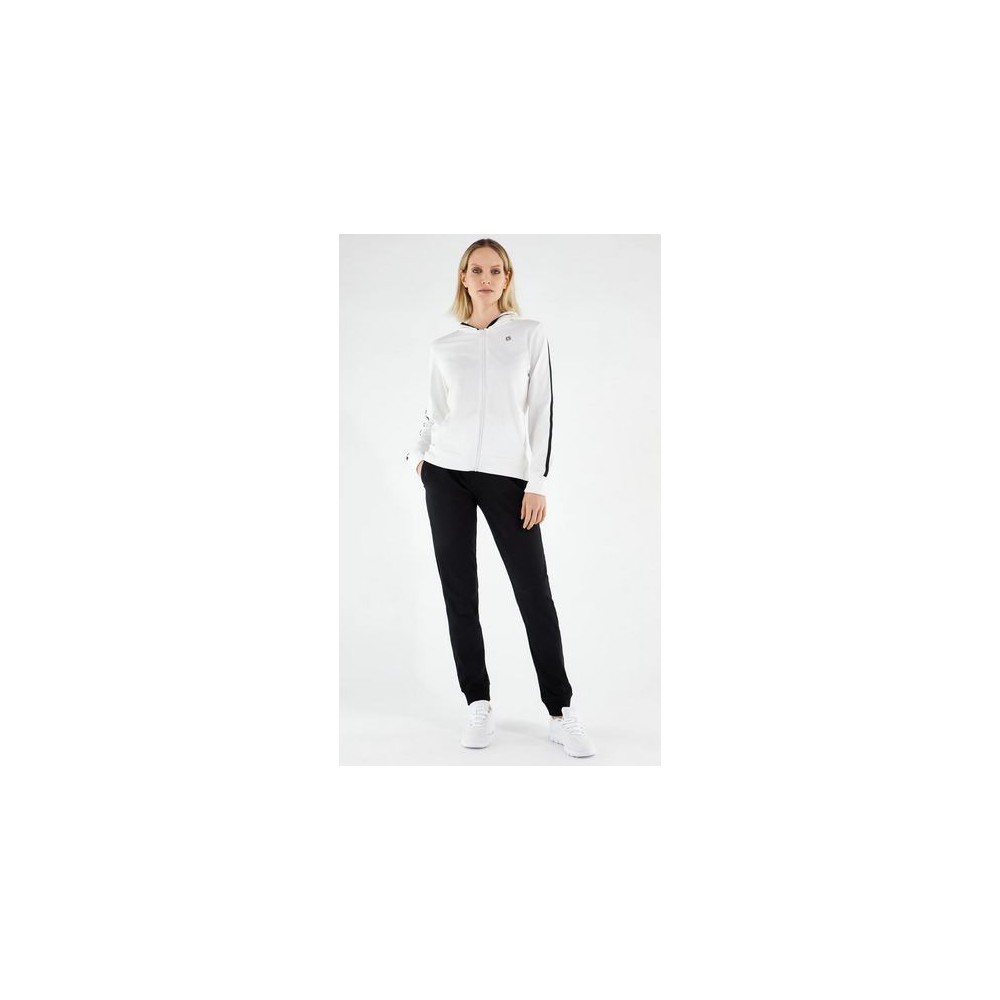 Women's stretch tracksuit with jacquard edging