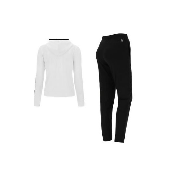Women's stretch tracksuit with jacquard edging