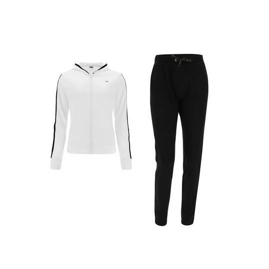 Women's stretch tracksuit with jacquard edging