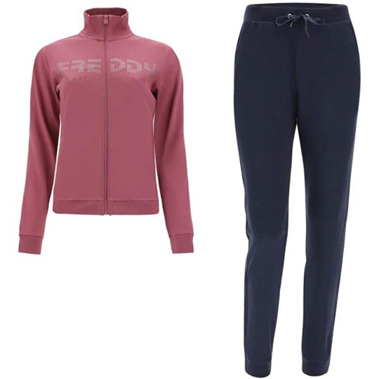 Tuta da ginnastica Donna in interlock decorata da strass Freddy