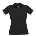 Safran Pure Women's Cotton B&C Black Polo Shirt