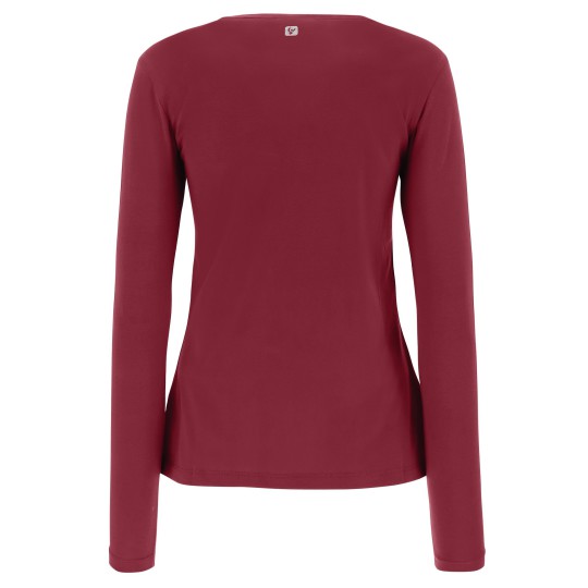 Slim cotton long-sleeved t-shirt with holographic print