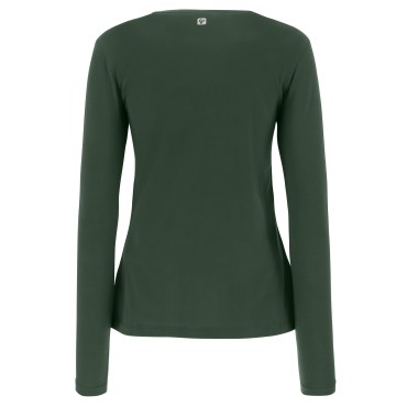 Slim cotton long-sleeved t-shirt with holographic print 2