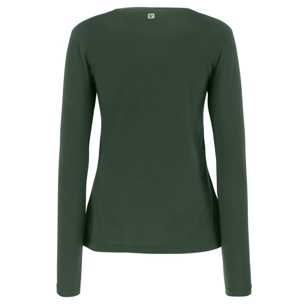 Slim cotton long-sleeved t-shirt with holographic print