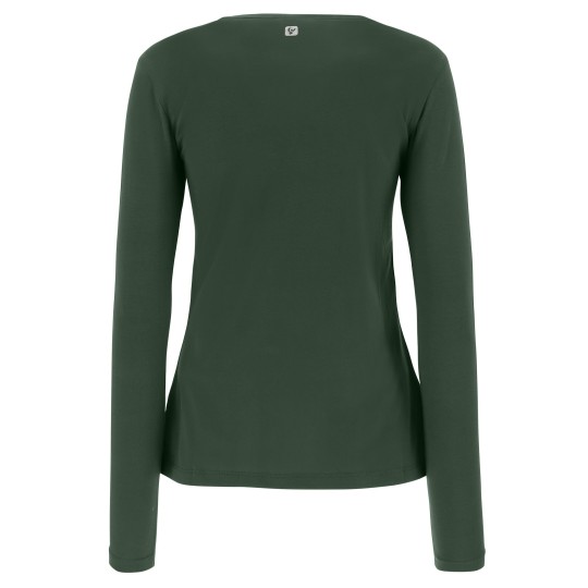 T-shirt slim cotone manica lunga stampa olografica