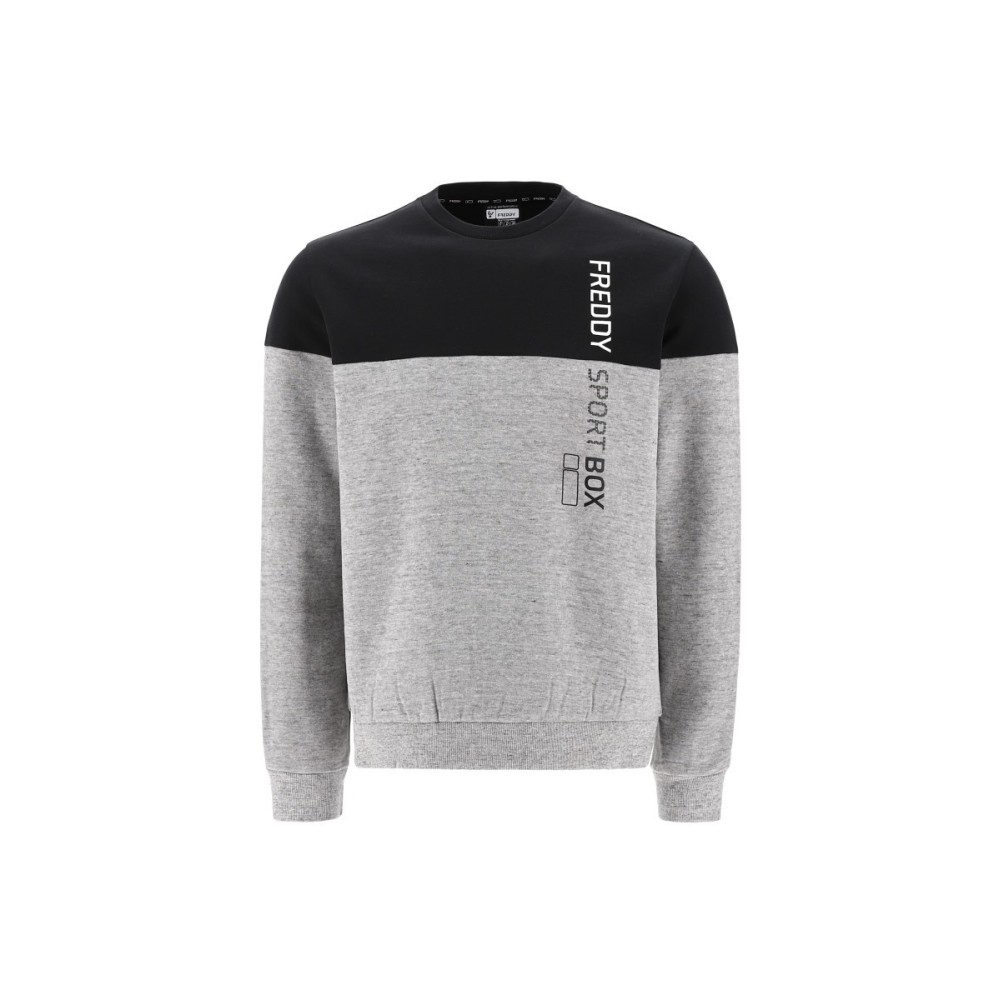 Two-tone mélange sweatshirt with vertical print FREDDY SPORT BOX