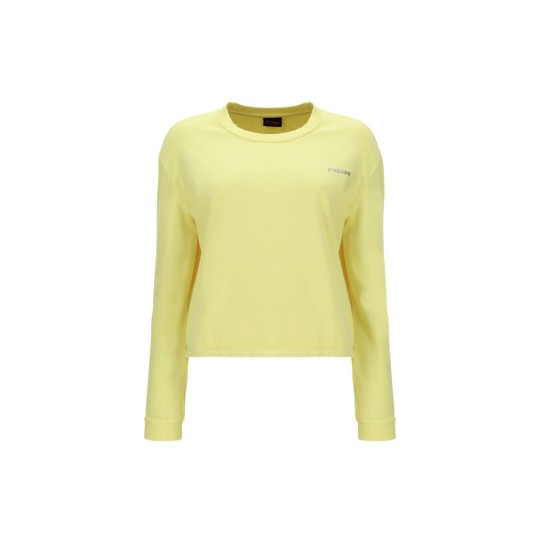 Short crew-neck sweatshirt in fluorescent light fleece