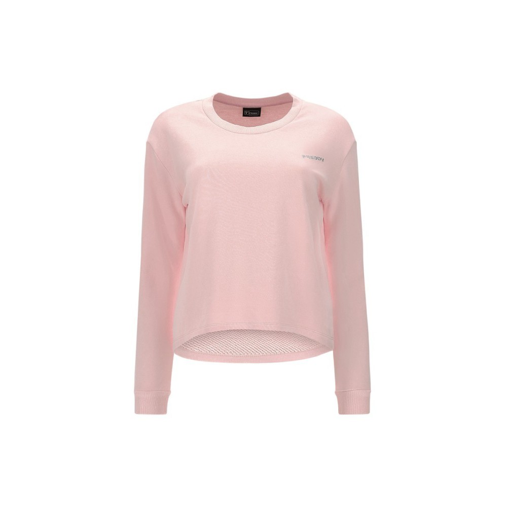 Comfort fit cropped sweatshirt in lightweight fleece Comfort fit cropped sweatshirt in lightweight fleece