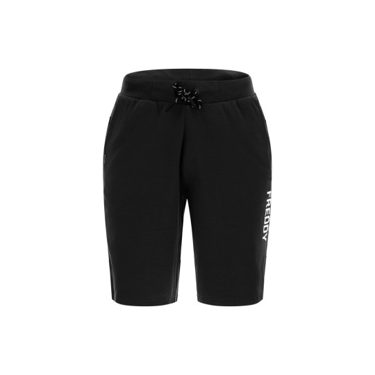 Sporty Bermuda shorts with drawstring and concealed zip pocket