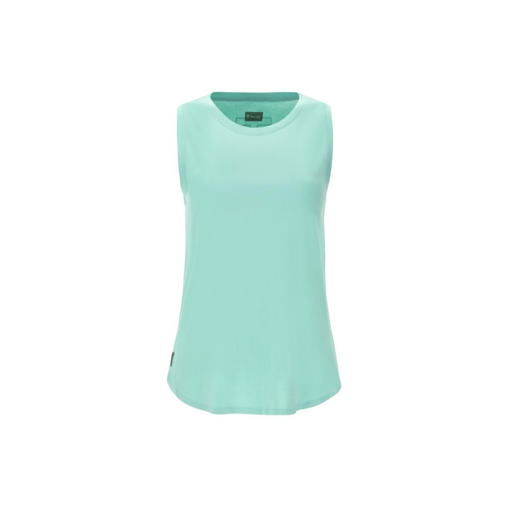 Tank top with outilne print on the back and rounded hem