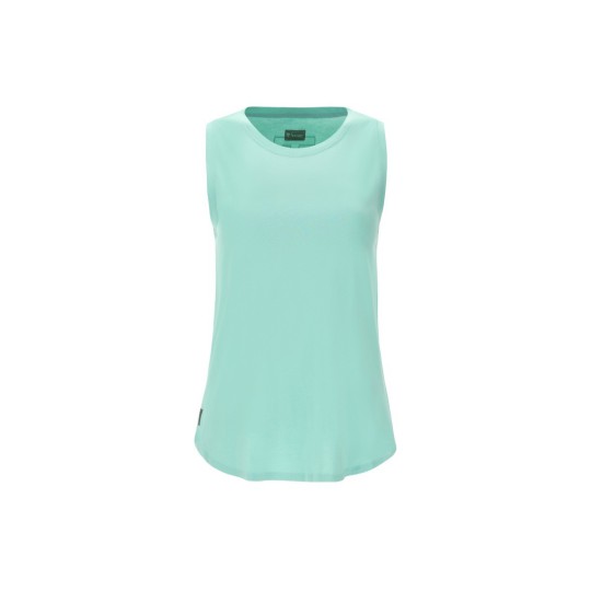 Tank top with outilne print on the back and rounded hem