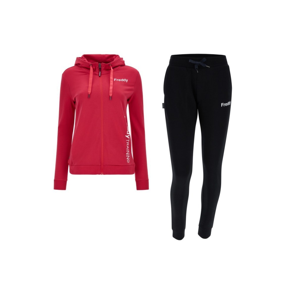 Lightweight tracksuit with hood and contrasting graphics