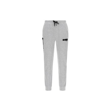 Mélange track trousers with logo band at the bottom of the leg