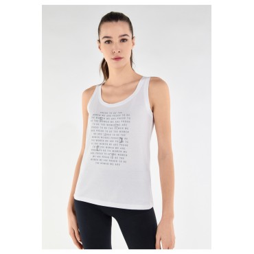 Slightly loose tank top with composite print