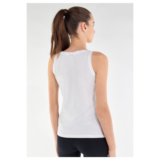 Slightly loose tank top with composite print