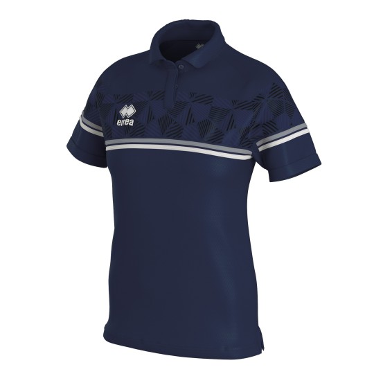 Darya Women's Polo Shirt Blue White Grey