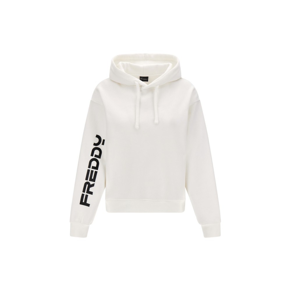 Hooded sweatshirt with ribbed hem