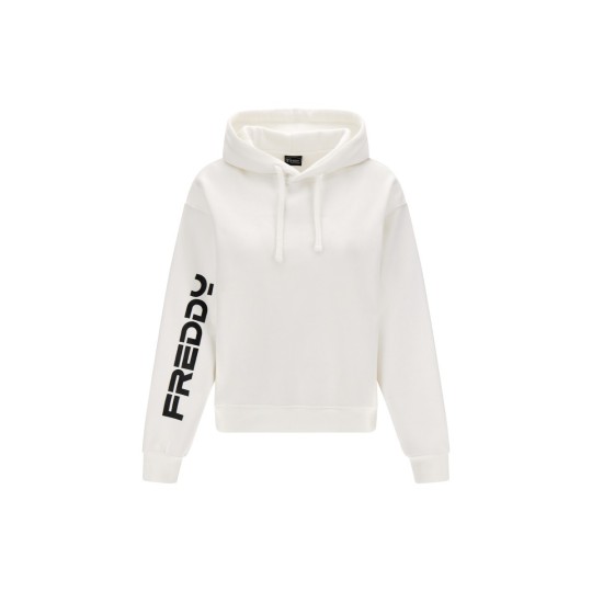 Hooded sweatshirt with ribbed hem