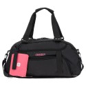 Gym bag with maxi outer pocket and matching pouch