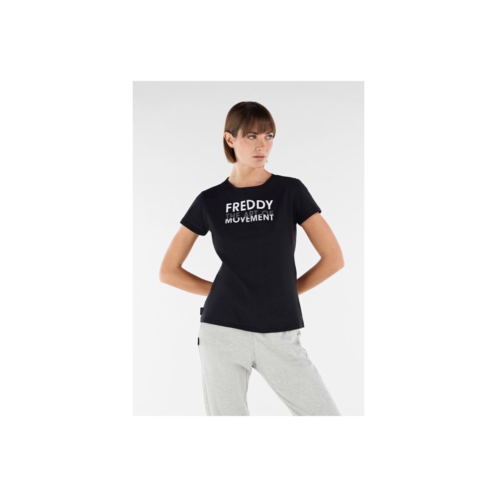 T-shirt with embossed print