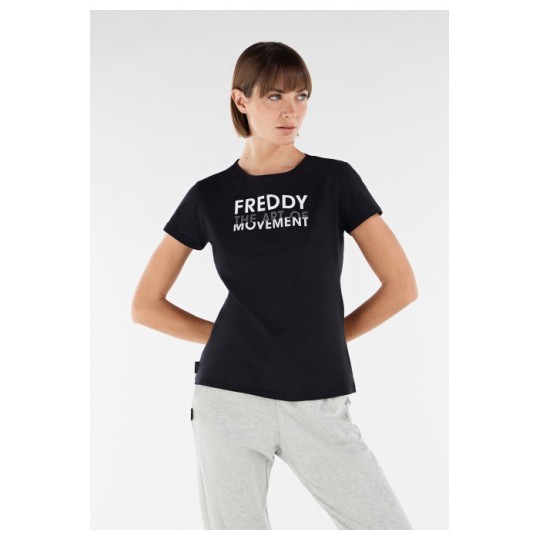 T-shirt with embossed print