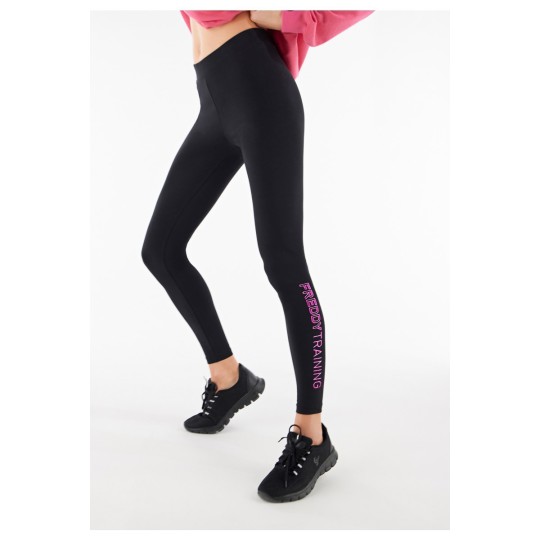 Leggings with FREDDY training print on the bottom of the leg