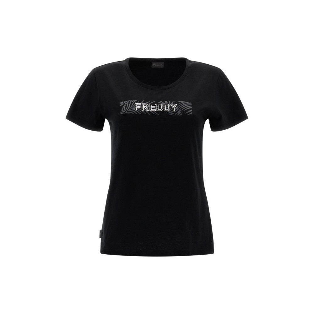 T-Shirt with Texture Foliage print