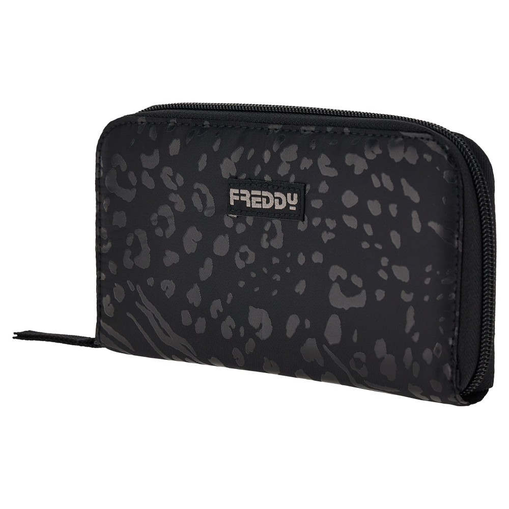 Shiny animal print nylon wallet