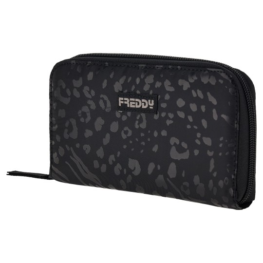 Portafogli in nylon stampato animalier lucido