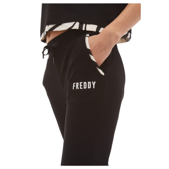 Pantaloni donna slim fit in jersey con dettagli zebrati