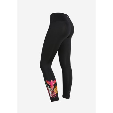 7/8 high-waisted leggings with tropical print on the bottom