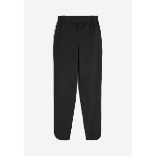 Women's slim-fit jersey trousers with rounded hem