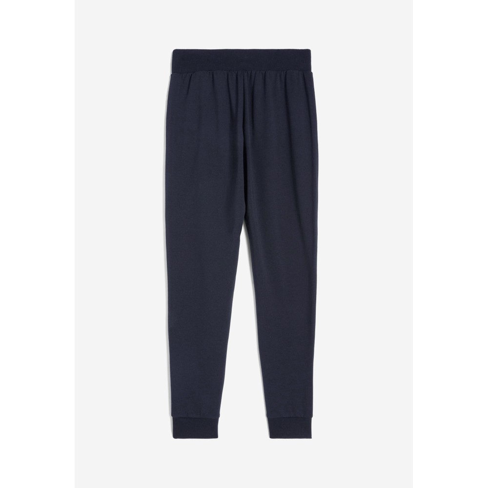 Pantaloni donna in french terry modal con fondo a polsino