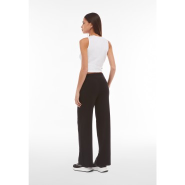 Women's French terry modal trousers with straight leg 2
