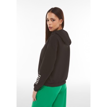 Women's zebra print zip-up and hooded French terry sweatshirt 2