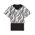 Women's cropped tank top + t-shirt set with zebra print