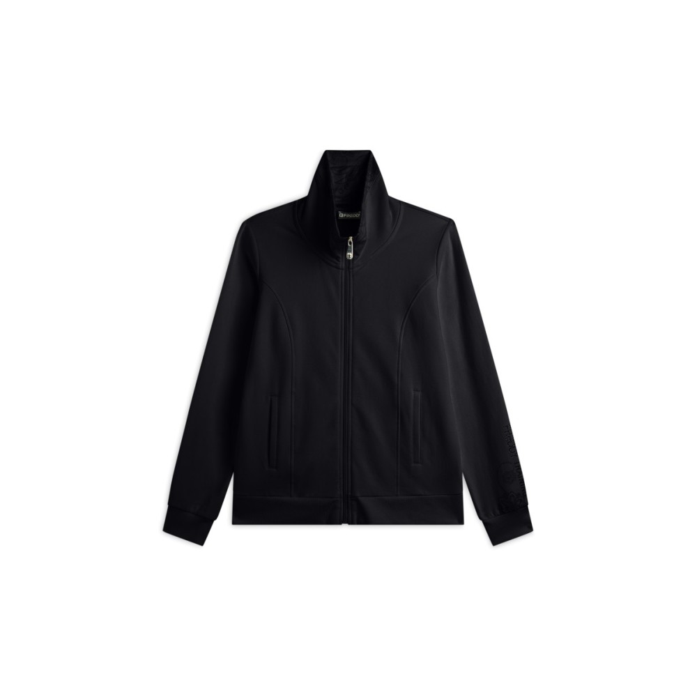 Felpa Donna con Zip e Collo in Cotone Alto