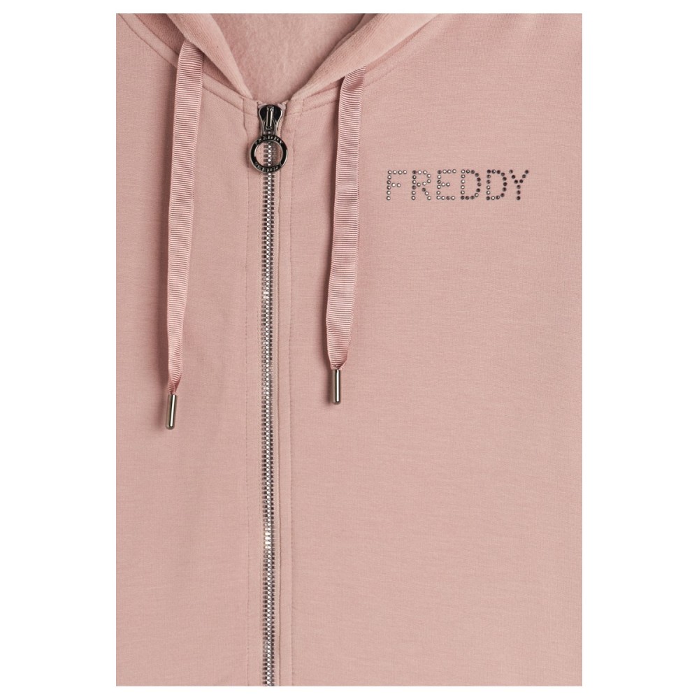 Felpa con Zip e Cappuccio Donna