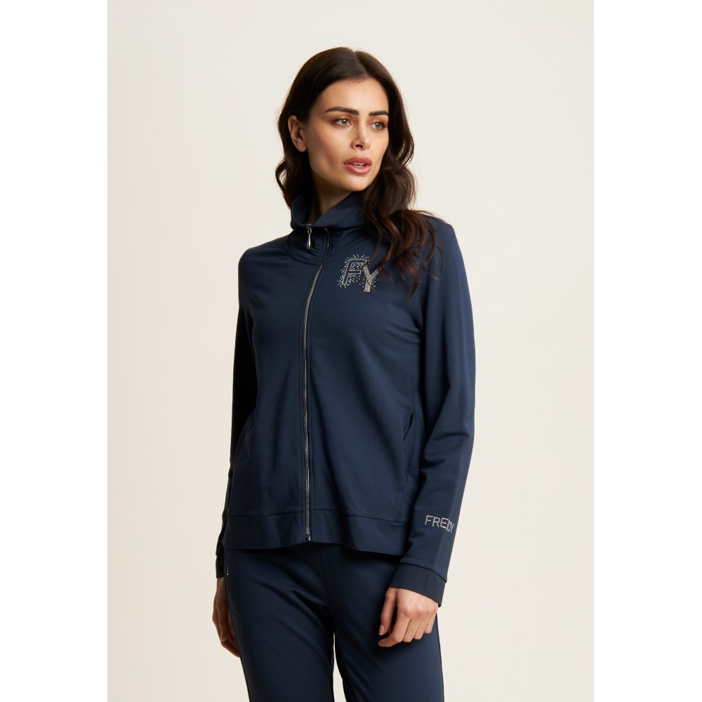 Felpa Con Zip a Collo Alto Donna