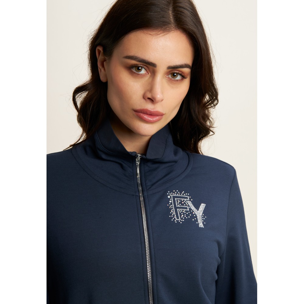 Felpa Con Zip a Collo Alto Donna